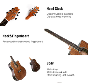 Smiger-cuerdas de acero de cuerpo de nogal, <span class=keywords><strong>guitarra</strong></span> eléctrica acústica, 41 pulgadas, alta calidad, gran oferta - Product Image 5