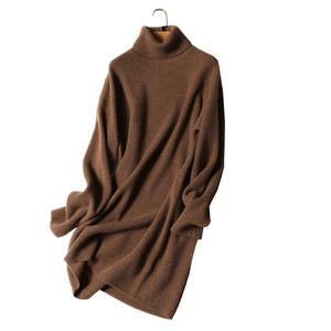Abito maglione invernale 100% cashmere abito maglione da donna di lusso in puro cashmere con abito <span class=keywords><strong>dolcevita</strong></span> a maniche lunghe - Product Image 3