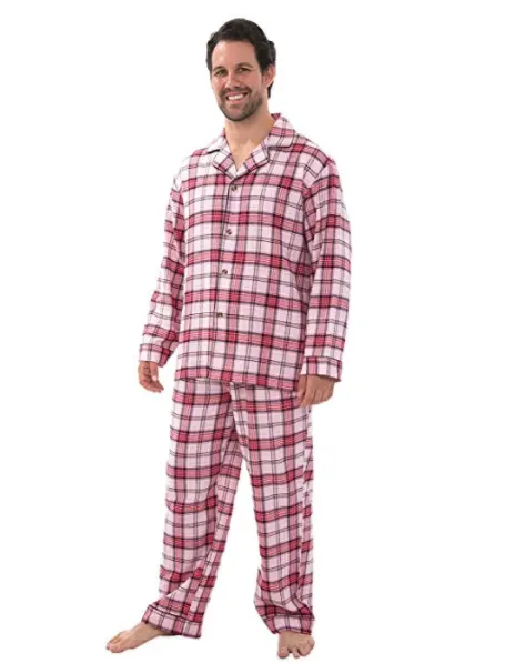 Casual Trends Classical Sleepwear Mens 100% Cotton Flannel Pajama Set