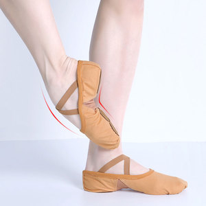 Scarpette da Danza per Adulti Donna in Tela Elasticizzata Scarpe da Ballo con Suola Tripartita - Product Image 5