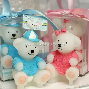 Vela de urso rosa e azul retorno de casamento