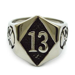 Titanium Skull Silver Mold Gold Number 13 Cheap Biker Jewelry Stainless Steel Biker Ring For Fashion