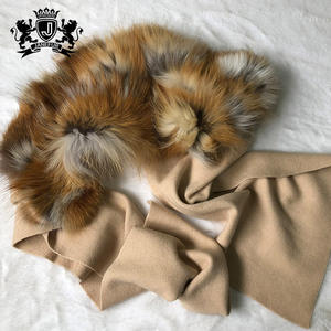 Écharpe en cachemire 100% véritable fourrure de <span class=keywords><strong>renard</strong></span>, chaude, châle, de luxe, en vison, chauffant, pour femmes, d'angle - Product Image 6