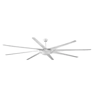 100 inch home decorative big size energy saving low power consumption remote control HVLS large air flow DC white ceiling fan