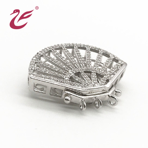 2018 <span class=keywords><strong>el</strong></span> último diseño 925 plata esterlina en forma de abanico joyería del corchete conector para collar o pulsera - Product Image 1