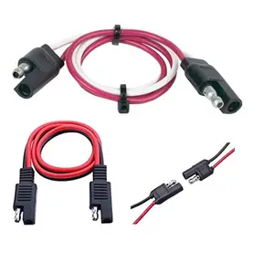 Radio Polarized Quick Disconnect 2 pole female pin connector Flat Extension harness 12" 18 Gauge 47965 wiring