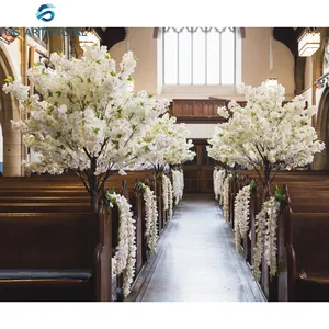 הכנסייה מרכז חתונה CenterpiecesTree מלאכותי מקורה פרח דובדבן פריחת עצים