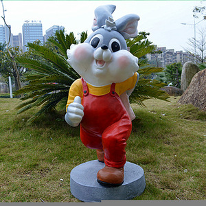 Statue de <span class=keywords><strong>lapin</strong></span> de dessin animé avec un rôle animal en résine de fibre de verre pour le jardin - Product Image 2
