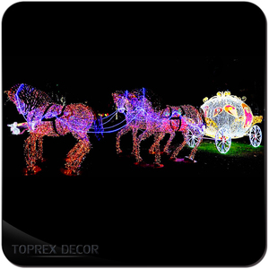 Carroza de <span class=keywords><strong>Cenicienta</strong></span> con Luces LED Blancas para <span class=keywords><strong>Navidad</strong></span>, Motivo Iluminado de Carroza de <span class=keywords><strong>Cenicienta</strong></span> para Decoración Navideña Exterior - Product Image 2