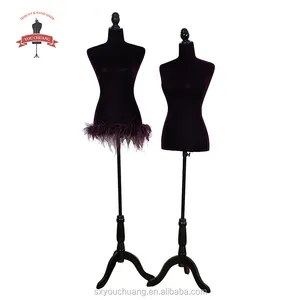 New Hot Design fabric wrapped female torso mannequin fibre glass female curvy mannequin torso