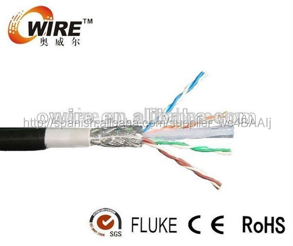 Cat6 STP exterior Lan cable, Conductor de cobre desnudo