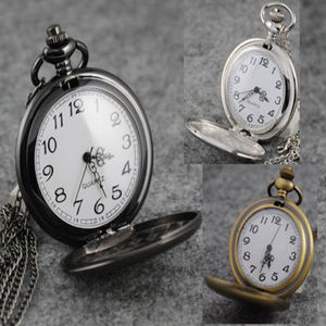 Cassa in Metallo Liscia e Lucida, Personalizzabile con Logo Laser sulla Cover, Quadrante Bianco Intero, Orologio da Tasca Antico Lucidato - Product Image 3
