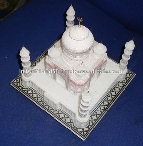 Cadeau souvenir saint valentin artisanal en pierre de marbre blanc Taj Mahal - Product Image 1