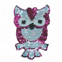 Grands patchs à paillettes réversibles personnalisés broderie au fer hibou chien tigre licorne animaux de dessin animé patchs pour vêtements d'enfants