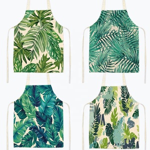 Cây Nhiệt Đới Lá Kỹ Thuật Số In Nhà Hàng Tùy Chỉnh Tạp Dề Nấu Ăn - Product Image 1