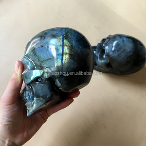 Teschi in Labradorite Naturale Luccicante Intagliati a Mano, Teschi in Cristallo di Quarzo per Decorazione - Product Image 3