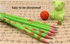 Crayons noirs en boîte OEM avec revêtement en gomme transfert à chaud écriture HB tilleul bois hexagonal bureau école couleur noir chaud - Product Image 5