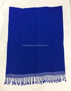 Summer supplier hot sold elegant royal blue ladies mens maxi shawls wrap hijab jacquard rayon yarn plain solid pashmina scarf