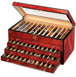 Factory Wholesale Custom Luxury Wooden Fountain Pen Storage Display Box
