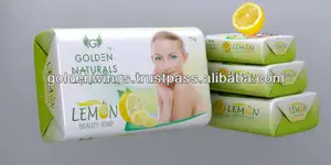 Jabón de baño hecho a mano Golden Naturals, barra de limón blanqueadora para adultos, forma sólida con fruta y aceite de oliva, ingrediente químico - Product Image 1
