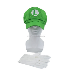 Nuevo Estilo Divertido Disfraz <span class=keywords><strong>de</strong></span> Cosplay Barato <span class=keywords><strong>de</strong></span> Super Mario Bros. Gorras y Sombreros Verdes <span class=keywords><strong>de</strong></span> <span class=keywords><strong>Luigi</strong></span> para Adultos con Guantes para Fiesta MFJ-0053 - Product Image 1