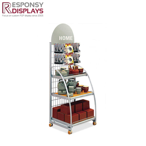 Sàn gỗ đứng Rack hiển thị với nhiều lớp móc thiết kế cho treo phụ kiện trang sức triển lãm cửa hàng bán lẻ giới thiệu - Product Image 5