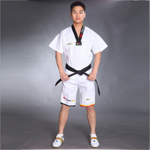 Uniforme <span class=keywords><strong>de</strong></span> <span class=keywords><strong>Taekwondo</strong></span> <span class=keywords><strong>WTF</strong></span> Dobok Estilo Verano Cuello en V Manga Media/Corta <span class=keywords><strong>Ropa</strong></span> <span class=keywords><strong>de</strong></span> <span class=keywords><strong>Taekwondo</strong></span> - Product Image 5