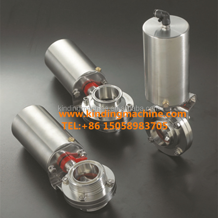 Гигиенический пищевой тройной зажим из нержавеющей стали/сварной/резьбовой клапан-бабочка с ручкой/пневматический привод