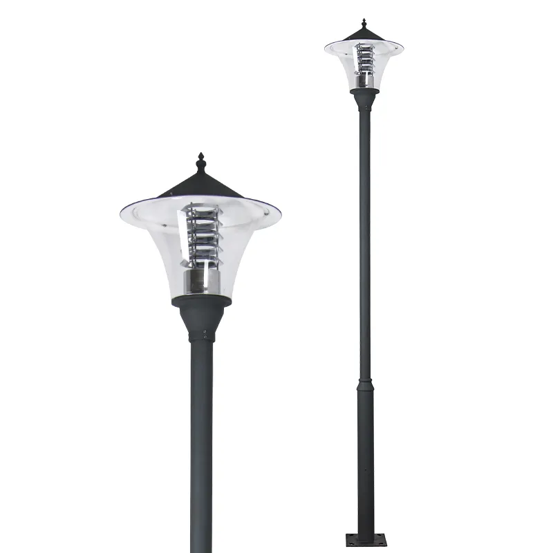 Luz de calle decorativa D2116 Pole, poste de luz de calle de hierro, luz de poste de calle