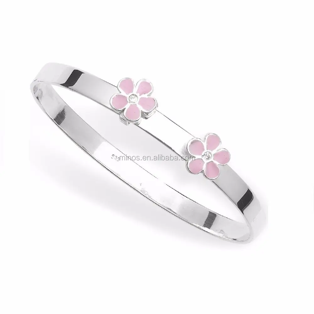 Bracelet pour enfants à fleurs roses, bijoux pour filles, nouvelle collection de bijoux d'été