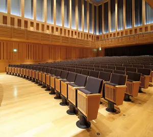 La chaise d'amphithéâtre de salle de musique de roi, chaise de l'auditorio, sièges fixes de théâtre