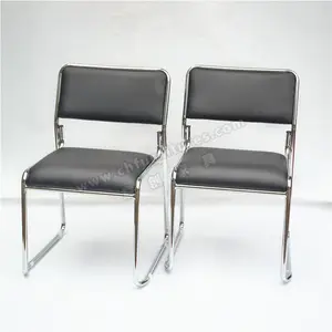 High quality stacking chrome steel frame padded conference chair