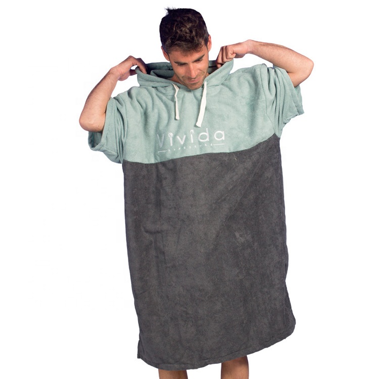 Индивидуальный пляжный халат для взрослых, оптовая продажа полотенец из микрофибры для серфинга и пончо