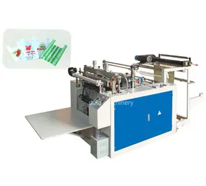 Máquina de fabricación de bolsas de plástico HDPE LDPE de corte por calor de sellado inferior, precio
