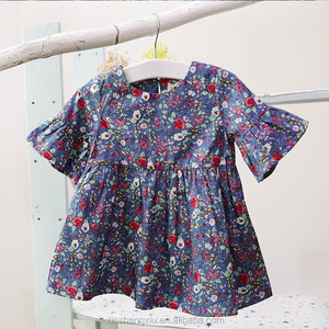 Robe d'été pour <span class=keywords><strong>bébé</strong></span> fille, tenues pour enfants, imprimé floral, 100% coton, vêtements - Product Image 3
