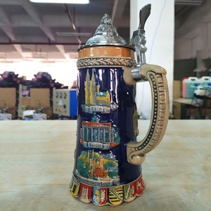 Vente en gros <span class=keywords><strong>de</strong></span> mugs à <span class=keywords><strong>bière</strong></span> en céramique <span class=keywords><strong>allemande</strong></span> personnalisés <span class=keywords><strong>avec</strong></span> <span class=keywords><strong>couvercle</strong></span> en métal, capacité <span class=keywords><strong>de</strong></span> 22 oz, pour cadeaux d'affaires - Product Image 5