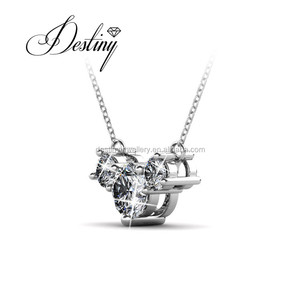 Collares y pendientes de moda Conjunto de joyería nupcial Daisini adornado con cristales de <span class=keywords><strong>Swarovski</strong></span> <span class=keywords><strong>Joyas</strong></span> chapadas en oro de 18 quilates <span class=keywords><strong>para</strong></span> mujer - Product Image 4