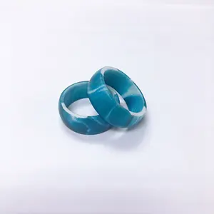 Custom Blue Rainbow Thumb Engraved Band Finger O Wedding Silicone Ring