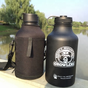 64 once Isolato di Vuoto A Doppia Parete In Acciaio Inox Birra Growler Con Diversi Tipi