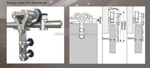 Stainless Steel Tali Ganda Roda Bergulir Pintu <span class=keywords><strong>Hardware</strong></span> Kit untuk Kayu atau Kaca Pintu, kayu <span class=keywords><strong>sliding</strong></span> barn <span class=keywords><strong>door</strong></span> <span class=keywords><strong>hardware</strong></span> - Product Image 3