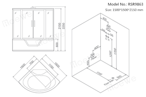 Ducha de vapor de lujo para baño interior, baño de <span class=keywords><strong>hidromasaje</strong></span> cerrado con bañera - Product Image 4