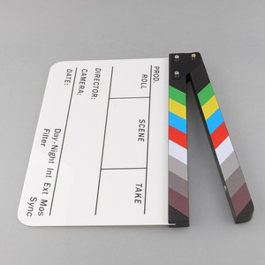 <span class=keywords><strong>Claqueta</strong></span> de Acrílico para Fotografía, Colorida, con Superficie de Borrado en Seco, para Director de Cine, Películas, Cortes de Acción - Product Image 2
