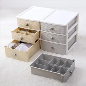 Haogle Nouvelle Arrivée <span class=keywords><strong>Sous</strong></span>-Vêtements en Tissu Soutiens-Gorge Chaussettes Maquillage Boîte de <span class=keywords><strong>Rangement</strong></span> Mini Tiroir PP Plastique Cosmétique Organisateur Armoire de Bureau - Product Image 2
