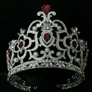 Factory wholesale handmade beautiful pageant miss world crystal crown