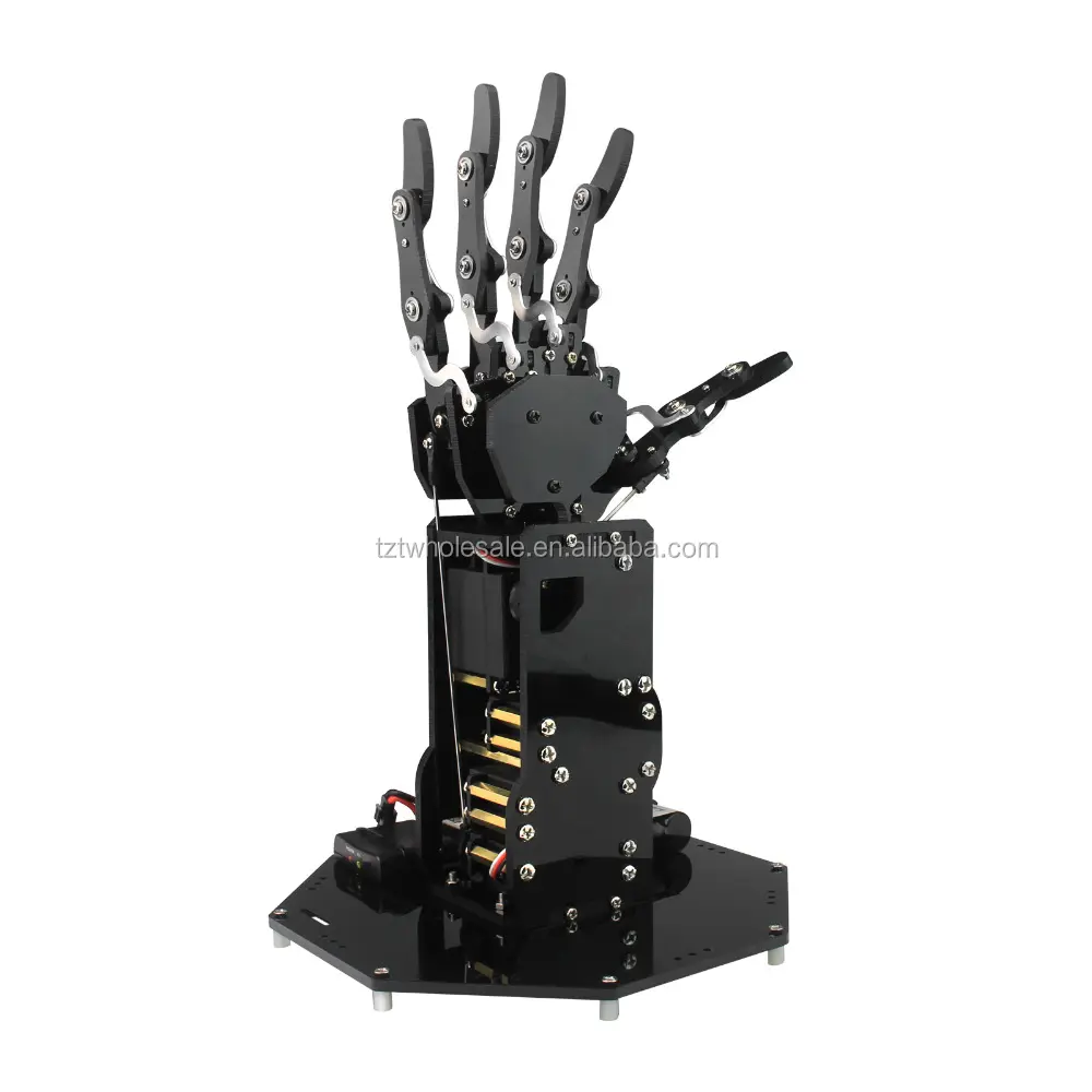 UHand बायोनिक रोबोट हाथ हथेली यांत्रिक भुजा के साथ पांच उंगलियों रोबोटिक शिक्षण प्रशिक्षण के लिए नियंत्रण प्रणाली