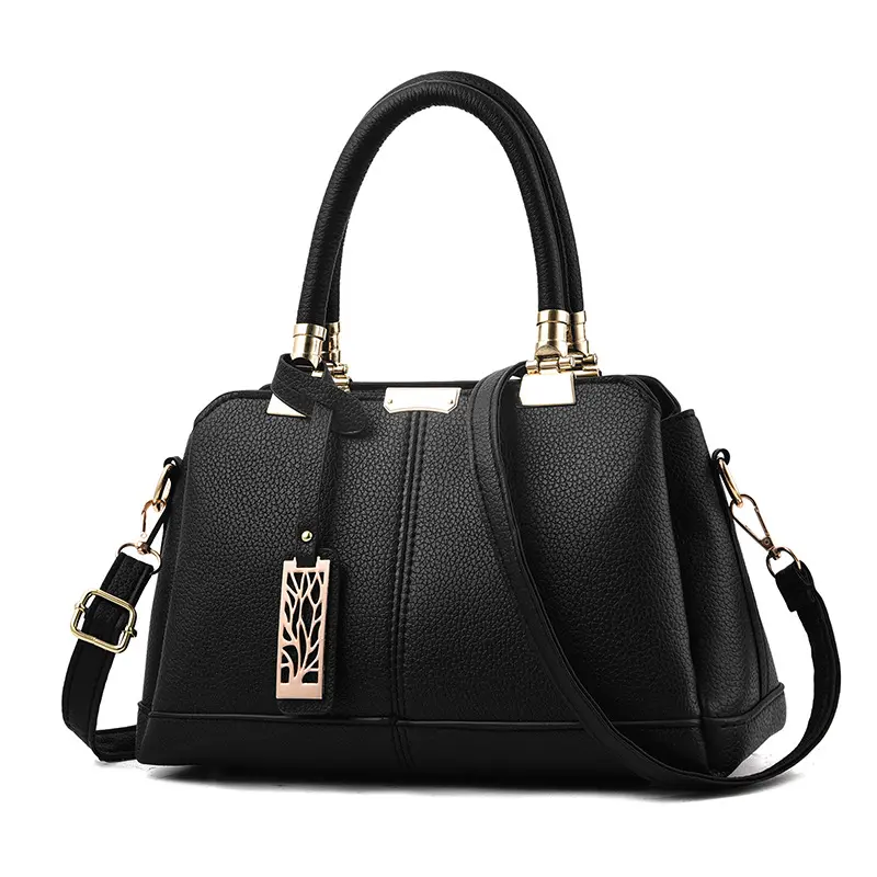 1201 Wholesale Custom Fashion Black Latest New Girls Trends Pu Leather Tote Bag Women Lady Fashion Handbag