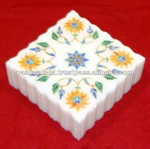 Best Design And Pure White Marble Inlaid <b>Boxes</b> For Home Decoration And Jewelry Purpose With Fine Finishing - Product Image 1