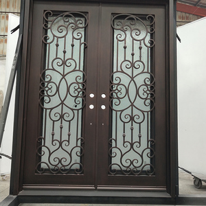 Nuovo moderno semplice singola <span class=keywords><strong>doppia</strong></span> <span class=keywords><strong>finestra</strong></span> porta ad arco superiore di sicurezza ingresso principale porta in ferro battuto - Product Image 3