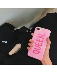 Carta <span class=keywords><strong>reina</strong></span> y jefe parejas suave TPU teléfono caso para el iPhone 6 6 S 7 más 8 - Product Image 1