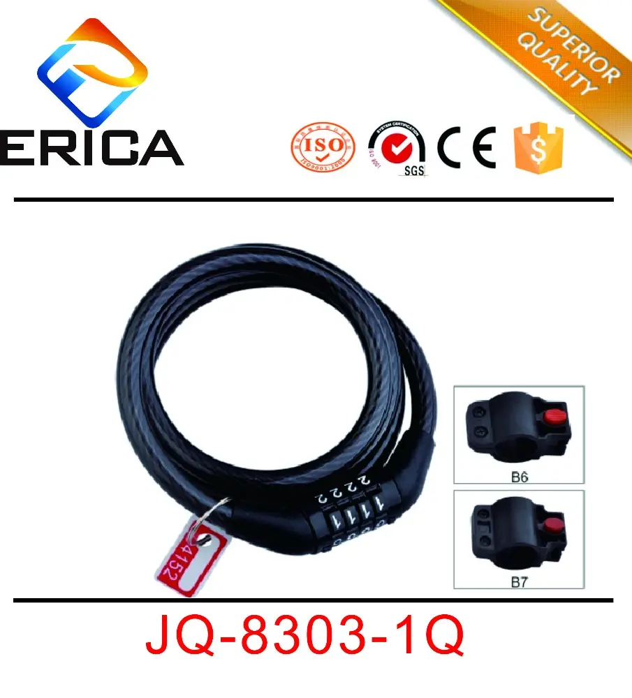 10mm*1000mm Mountain Bike Steel Spiral Chain Cable Lock With Password